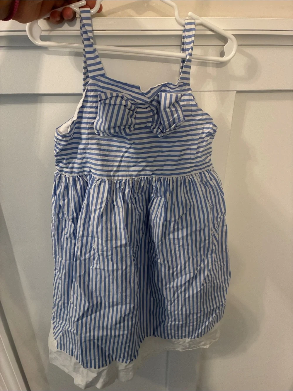Janie and Jack Blue and White Striped Sundress with Bow